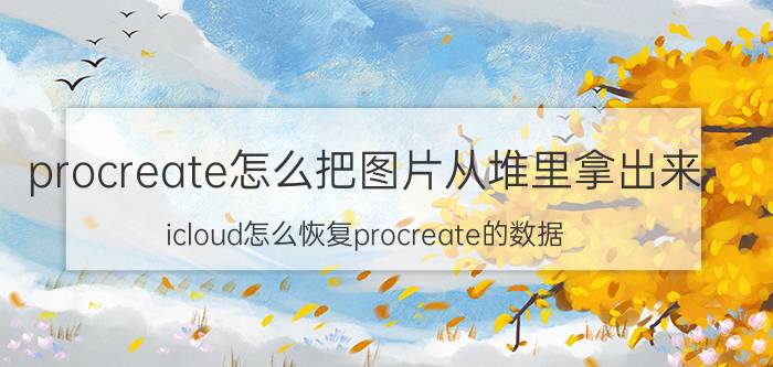 procreate怎么把图片从堆里拿出来 icloud怎么恢复procreate的数据？